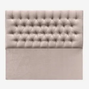 Respaldo de Cama Capitoné Premium Felpa Beige