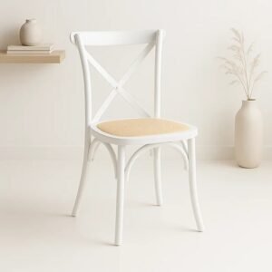 Silla Crossback Madera Blanca