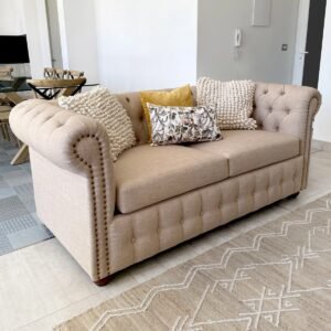 Sofá Chesterfield Lino Beige