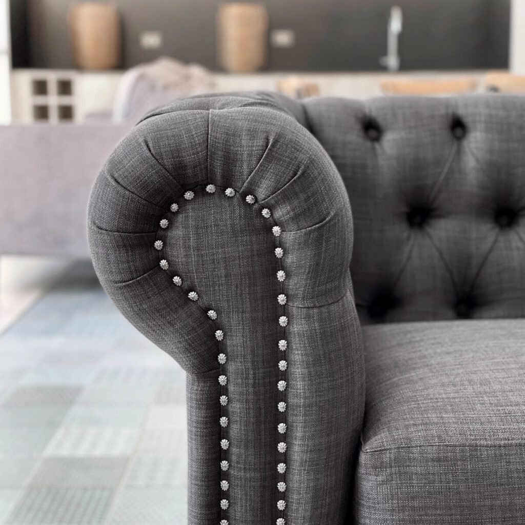 Sofá Chesterfield Lino Grafito