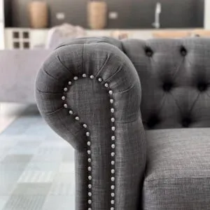 Sofá Chesterfield Lino Grafito
