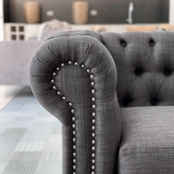 Sofá Chesterfield Lino Grafito