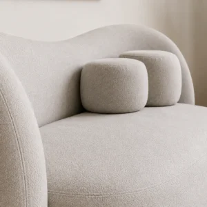 Sofá Dubi Curvo Lino Gris Plata