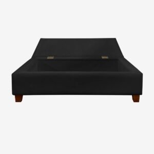 Banqueta Baúl Praga Felpa Negro