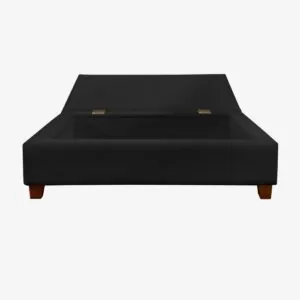 Banqueta Baúl Praga Felpa Negro