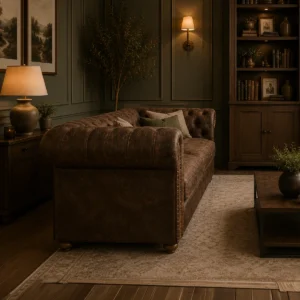 Sofá Chesterfield Ecocuero Capuccino