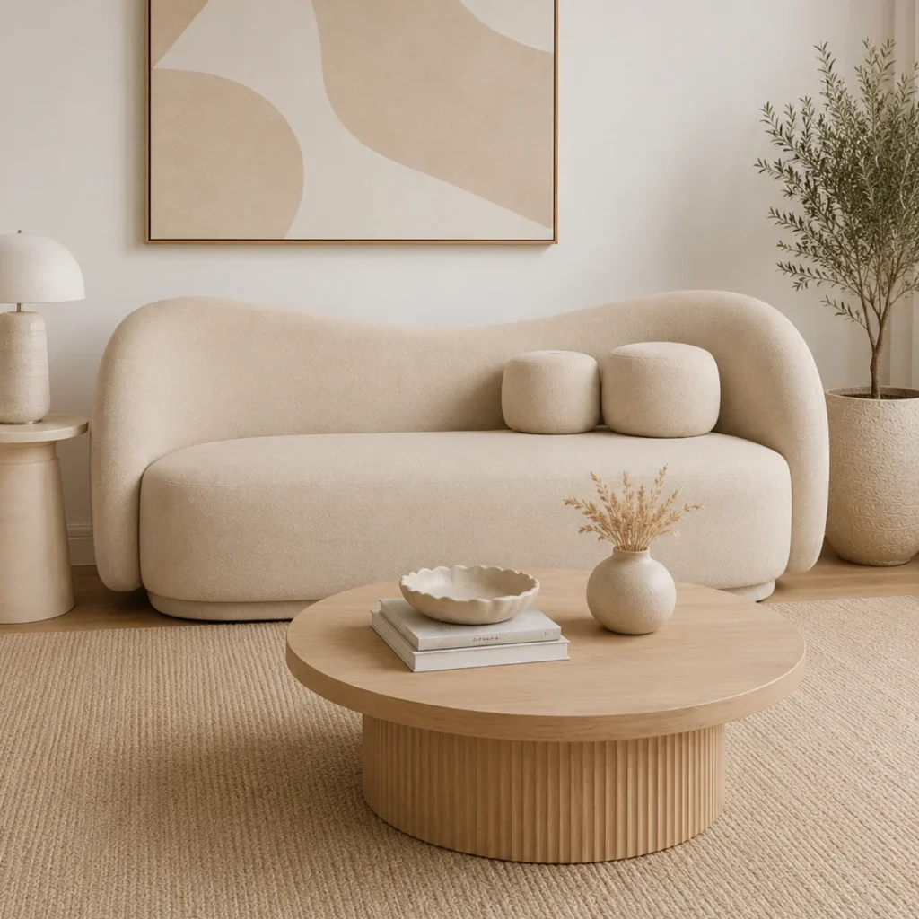 Sofá Dubi Curvo Lino Beige