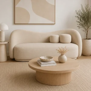 Sofá Dubi Curvo Lino Beige
