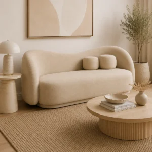 Sofá Dubi Curvo Lino Beige
