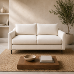 El Sofá 3C Lino Crudo Aura 200x85 cm destaca por su diseño moderno, tapizado en lino color crudo y amplio espacio para tres personas. Ideal para living y salas de estar, combina comodidad, elegancia y materiales de alta calidad.