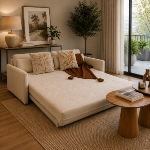 Sofá Cama Lungo Anjos abierto con cama de 140 o 160 cm