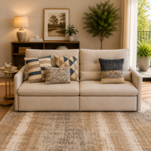 Sofá Reclinable y Extensible Petri cerrado en living